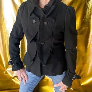 BCBG Max Azria fitted black coat.